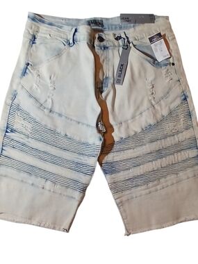 Rue 21 Light Blue Ribbed Flex Denim Men's Shorts